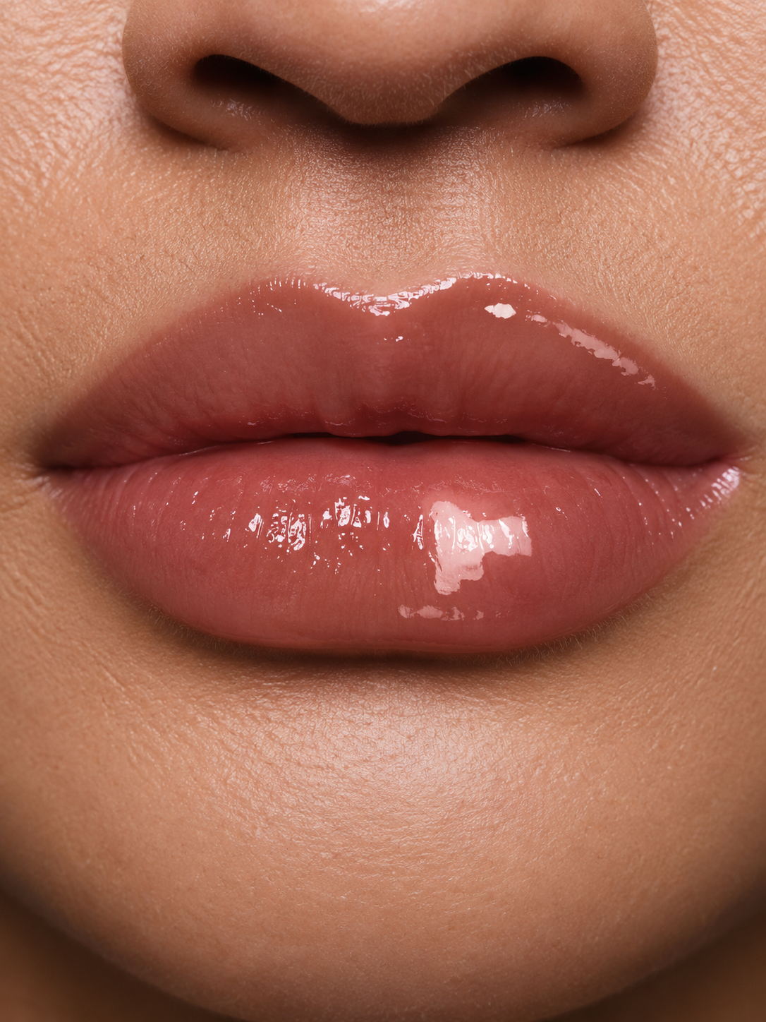 After: Lips before and after one swipe of Damn Juicy Lip Oil