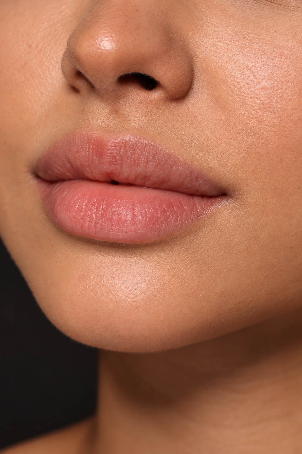 Before: Lips before and after one swipe of Damn Juicy Lip Oil