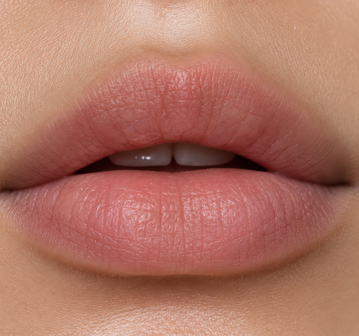 Before: Lips before and after one swipe of Damn Juicy Lip Oil