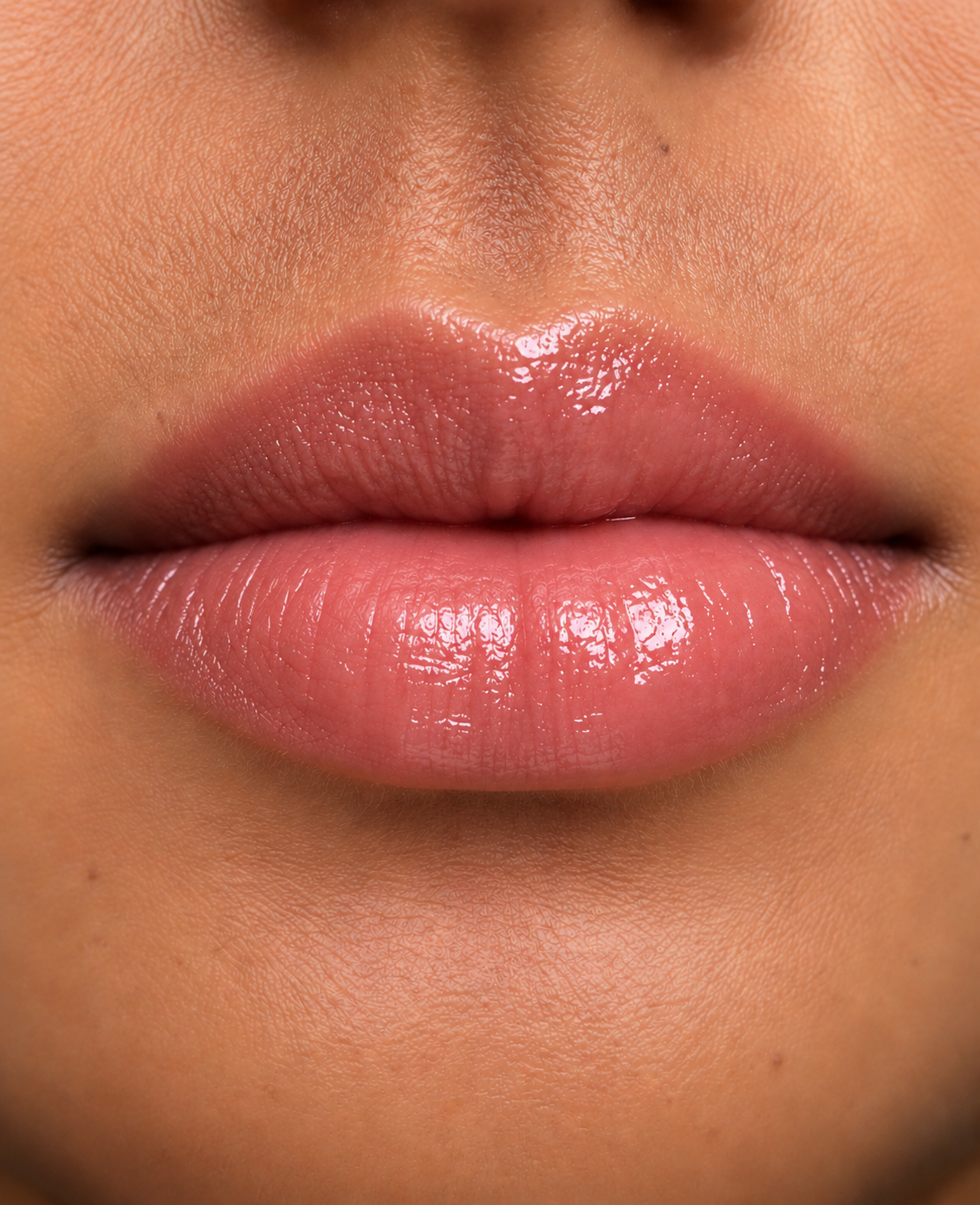 After: Lips before and after one swipe of Damn Juicy Lip Oil